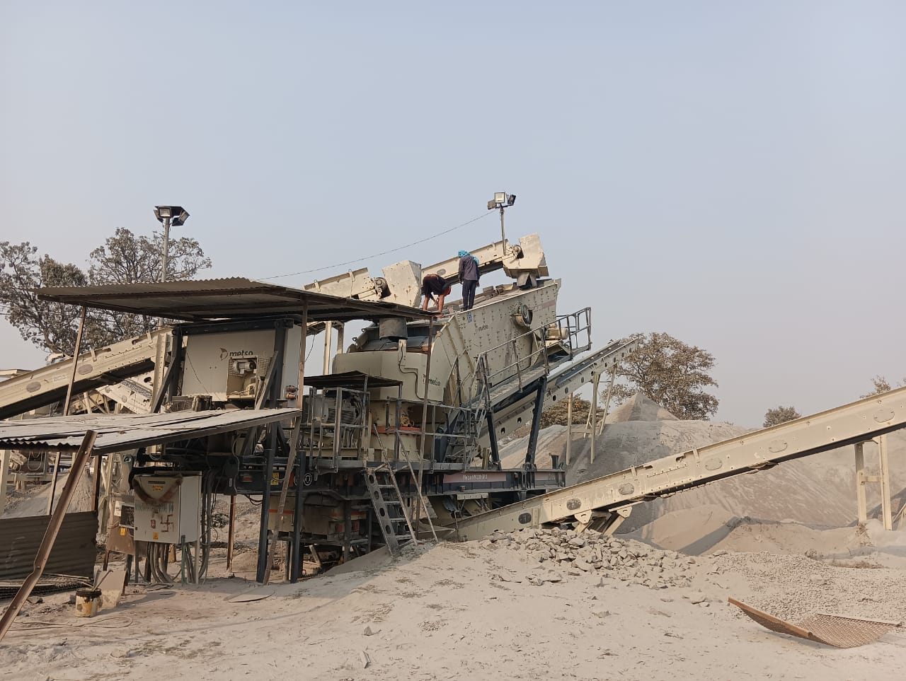 Construction of Concrete RCC and Manufacturing of Stone chips